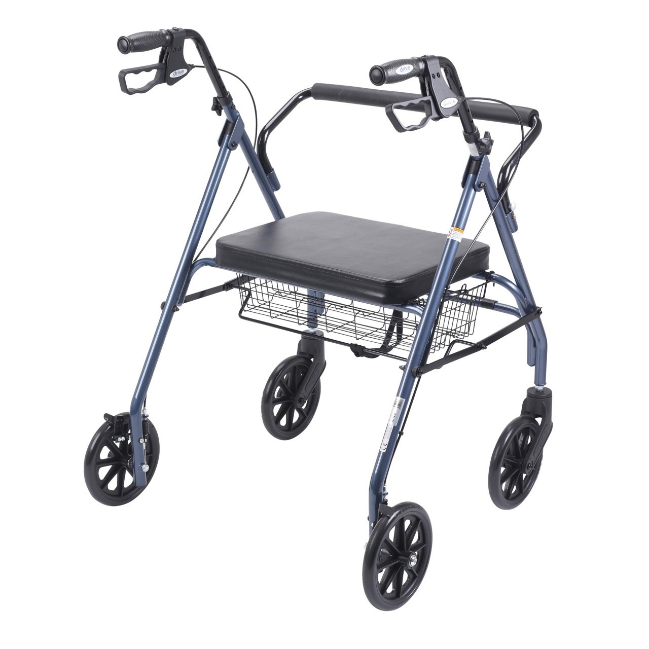 Heavy Duty Bariatric Blue Rollator Walker with Large Padded Seat - 10215bl-1 - Image 3
