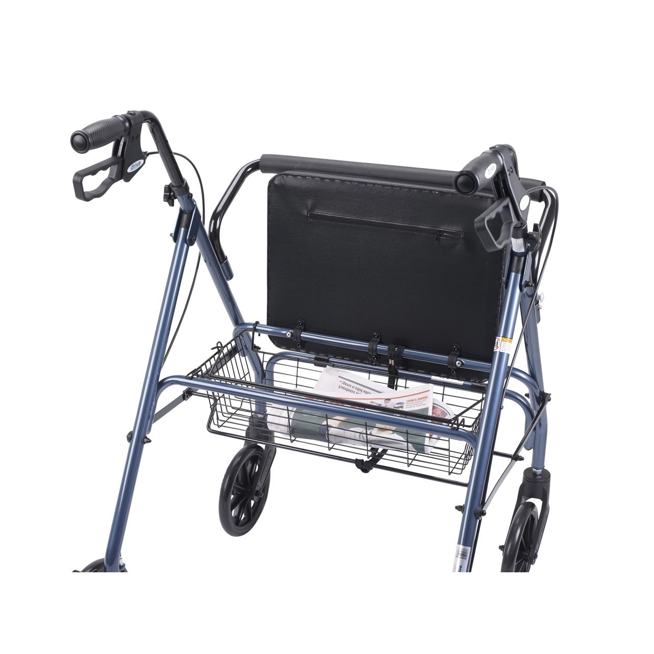 Heavy Duty Bariatric Blue Rollator Walker with Large Padded Seat - 10215bl-1 - Image 2