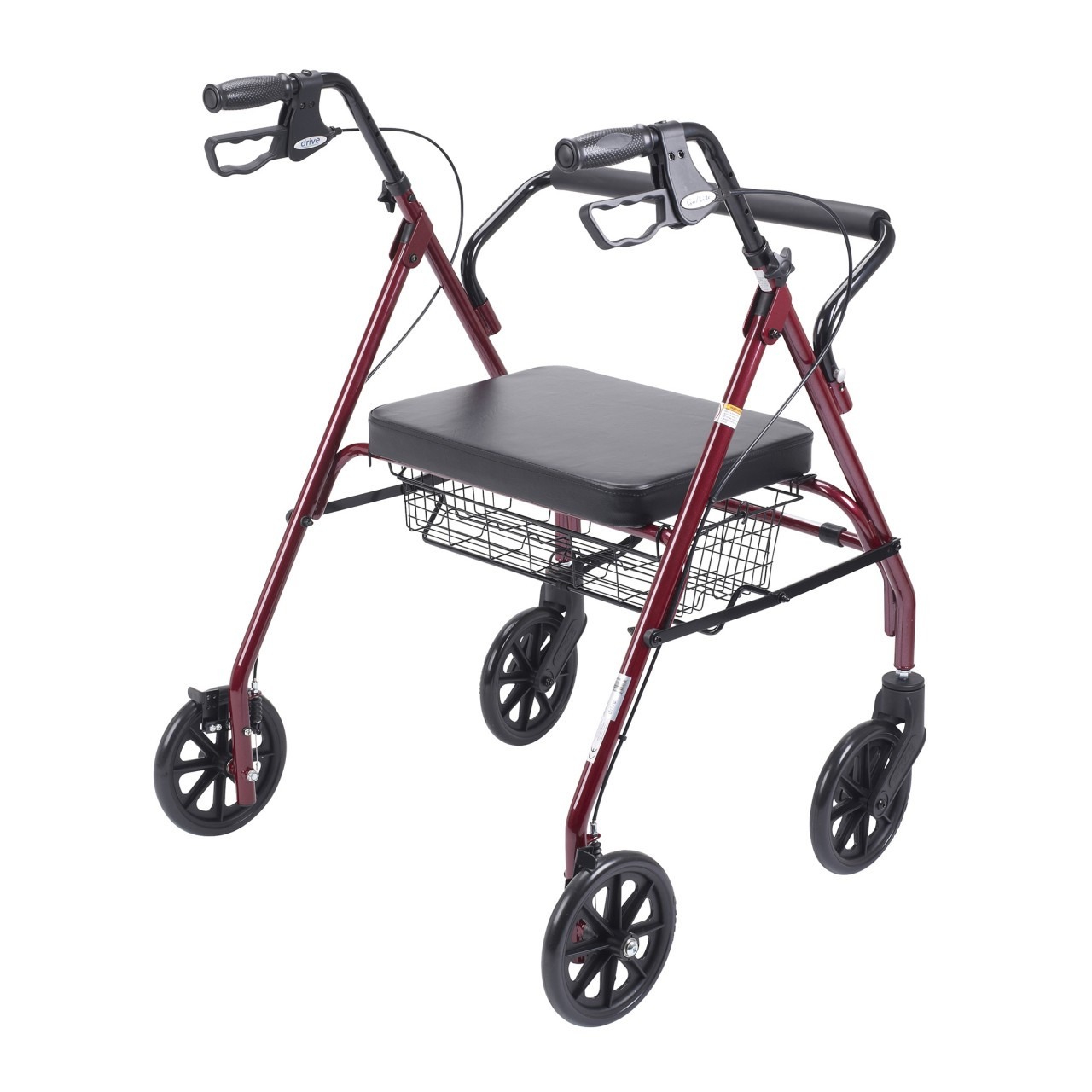 Heavy Duty Bariatric Red Rollator Walker with Large Padded Seat - 10215rd-1 - Image 3