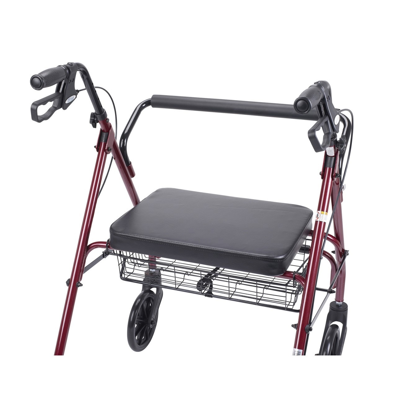 Heavy Duty Bariatric Red Rollator Walker with Large Padded Seat - 10215rd-1 - Image 4