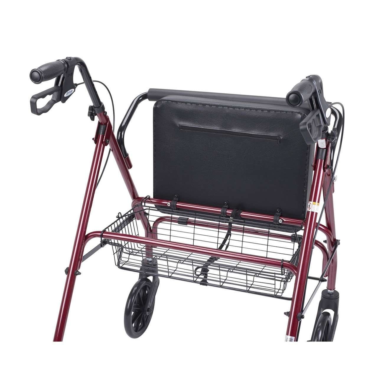 Heavy Duty Bariatric Red Rollator Walker with Large Padded Seat - 10215rd-1 - Image 5