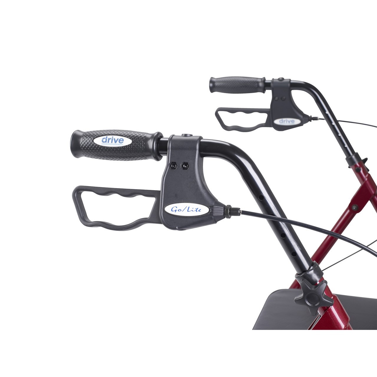 Heavy Duty Bariatric Red Rollator Walker with Large Padded Seat - 10215rd-1 - Image 6