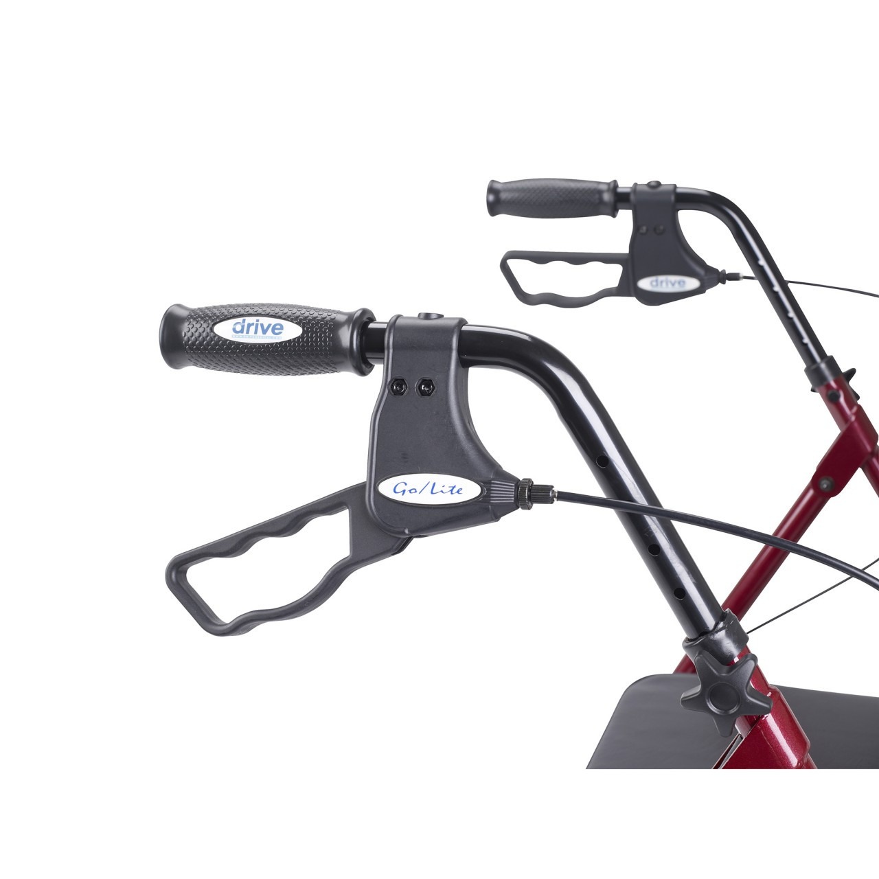 Heavy Duty Bariatric Red Rollator Walker with Large Padded Seat - 10215rd-1 - Image 2