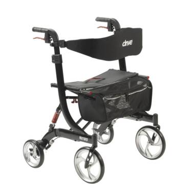 Nitro Euro Style Rollator Rolling Walker, Heavy Duty, Black