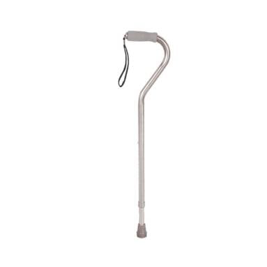 Foam Grip Offset Handle Silver Walking Cane - 10303-1