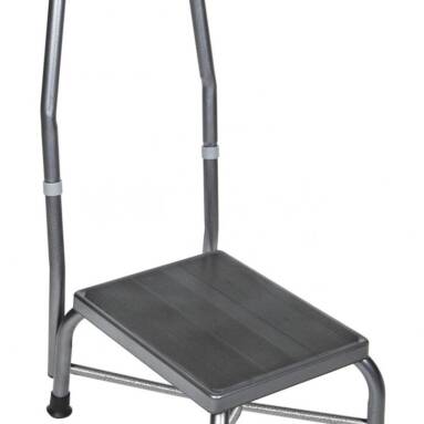 Footstool with Non Skid Rubber Platform and Handrail - 13031-1sv