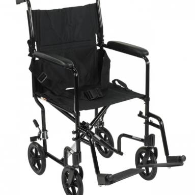 Lightweight Black Transport Wheelchair - atc17-bk