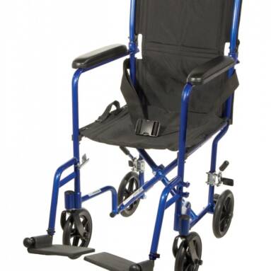 Lightweight Blue Transport Wheelchair - atc17-bl