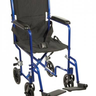 Lightweight Blue Transport Wheelchair - atc19-bl