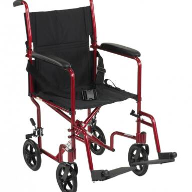 Lightweight Red Transport Wheelchair - atc19-rd
