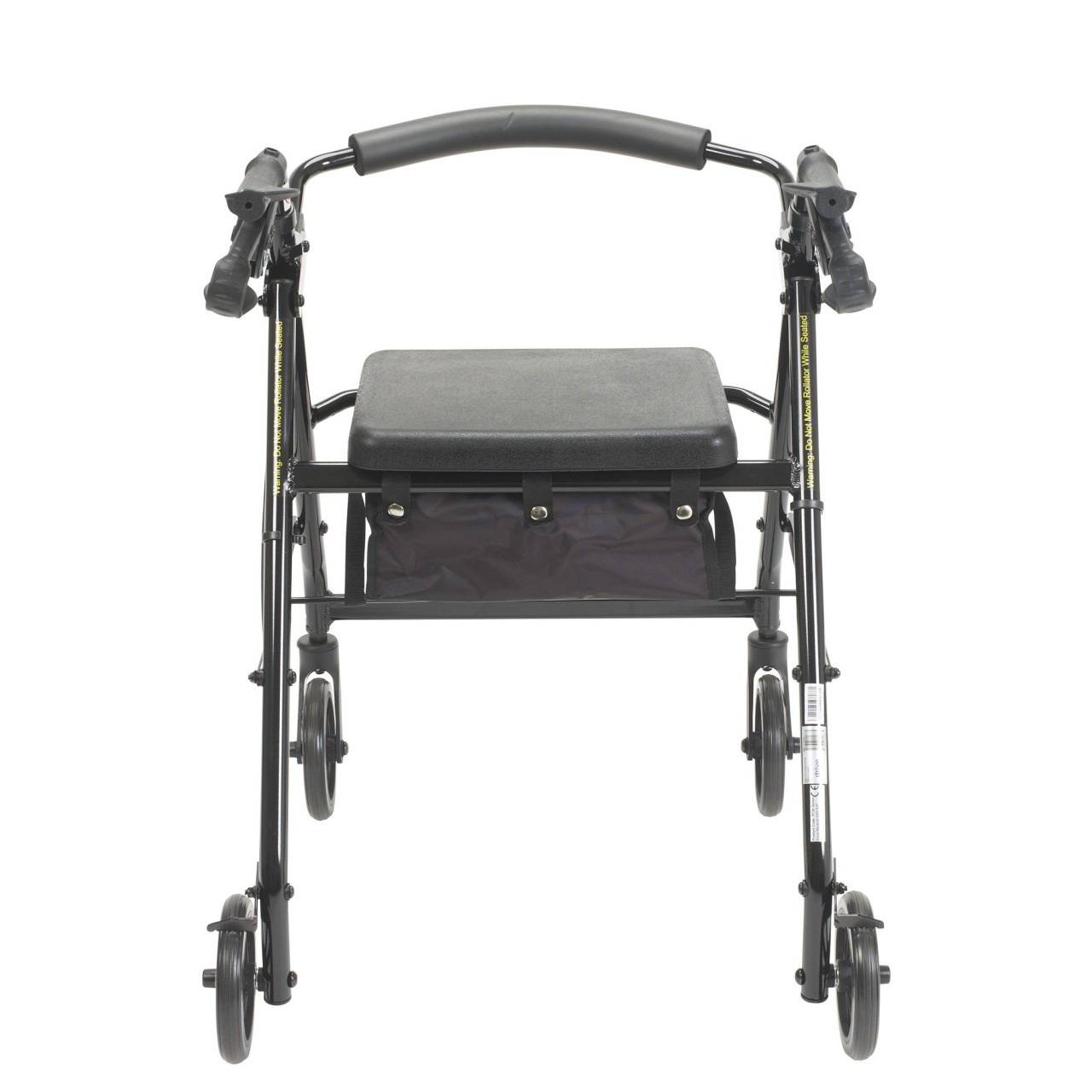 Black Rollator Walker with Fold Up and Removable Back Support and Padded Seat - r726bk - Image 4