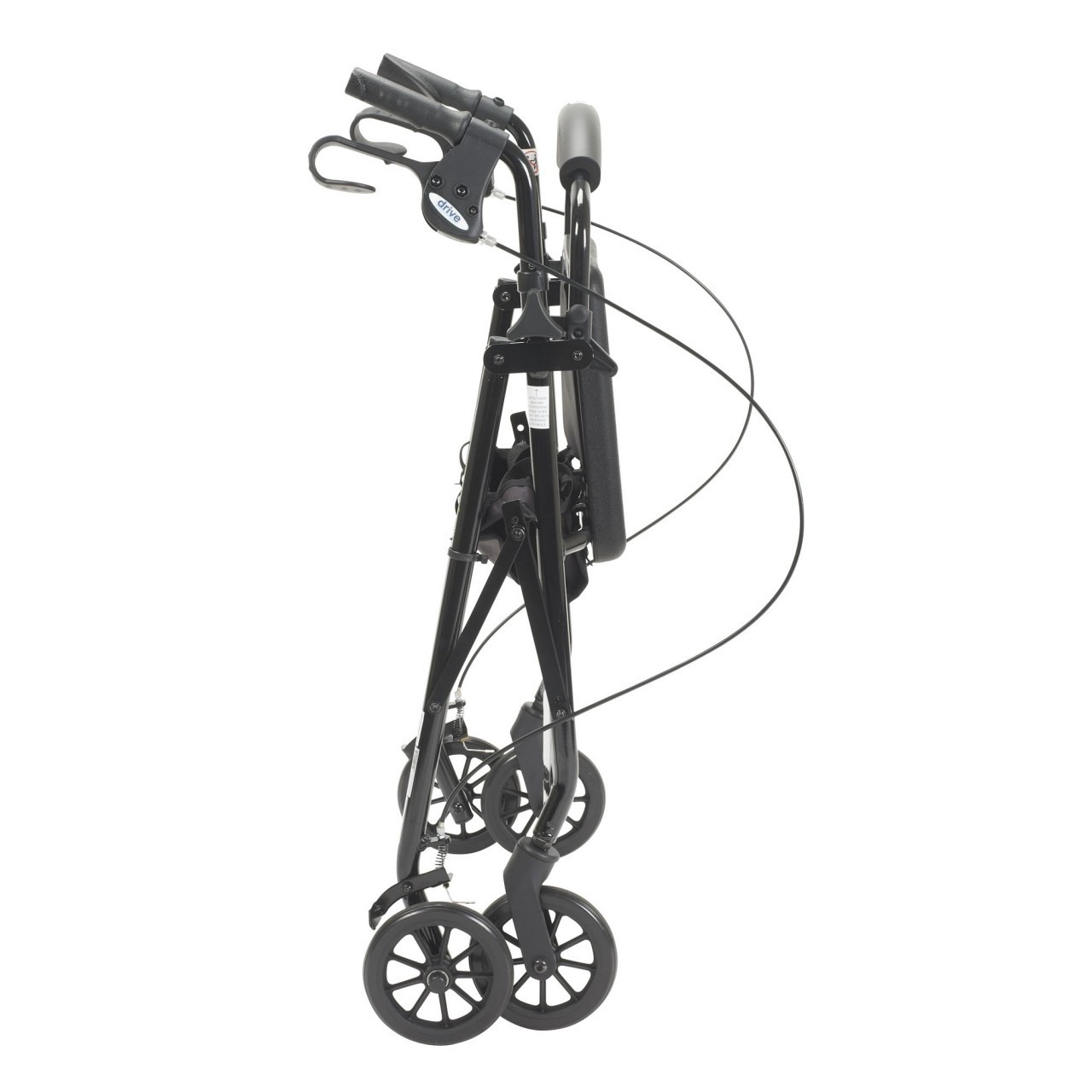 Black Rollator Walker with Fold Up and Removable Back Support and Padded Seat - r726bk - Image 2