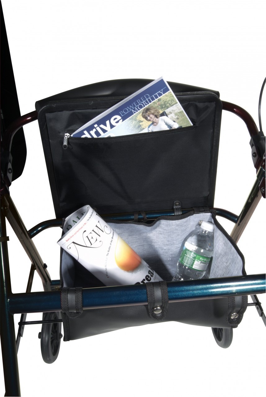Blue Rollator Walker with Fold Up and Removable Back Support and Padded Seat - r726bl - Image 3