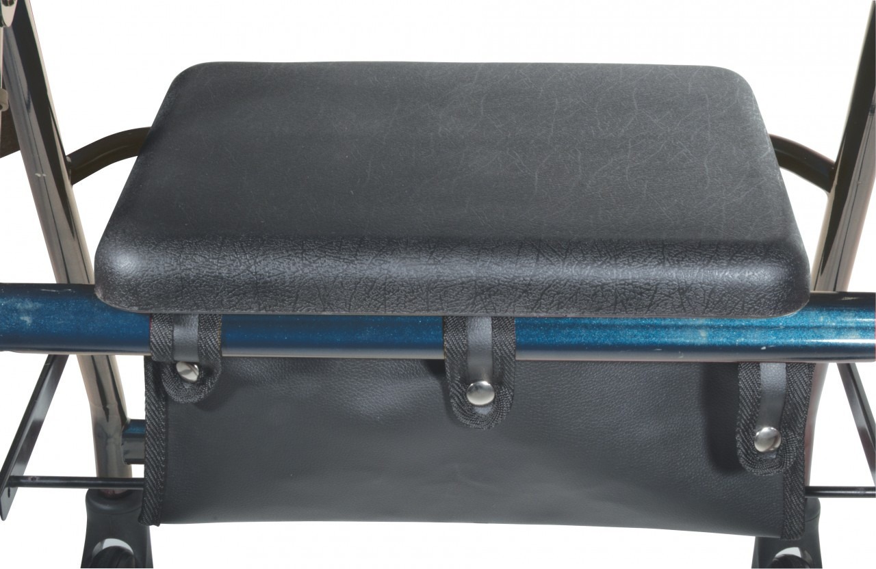 Blue Rollator Walker with Fold Up and Removable Back Support and Padded Seat - r726bl - Image 2