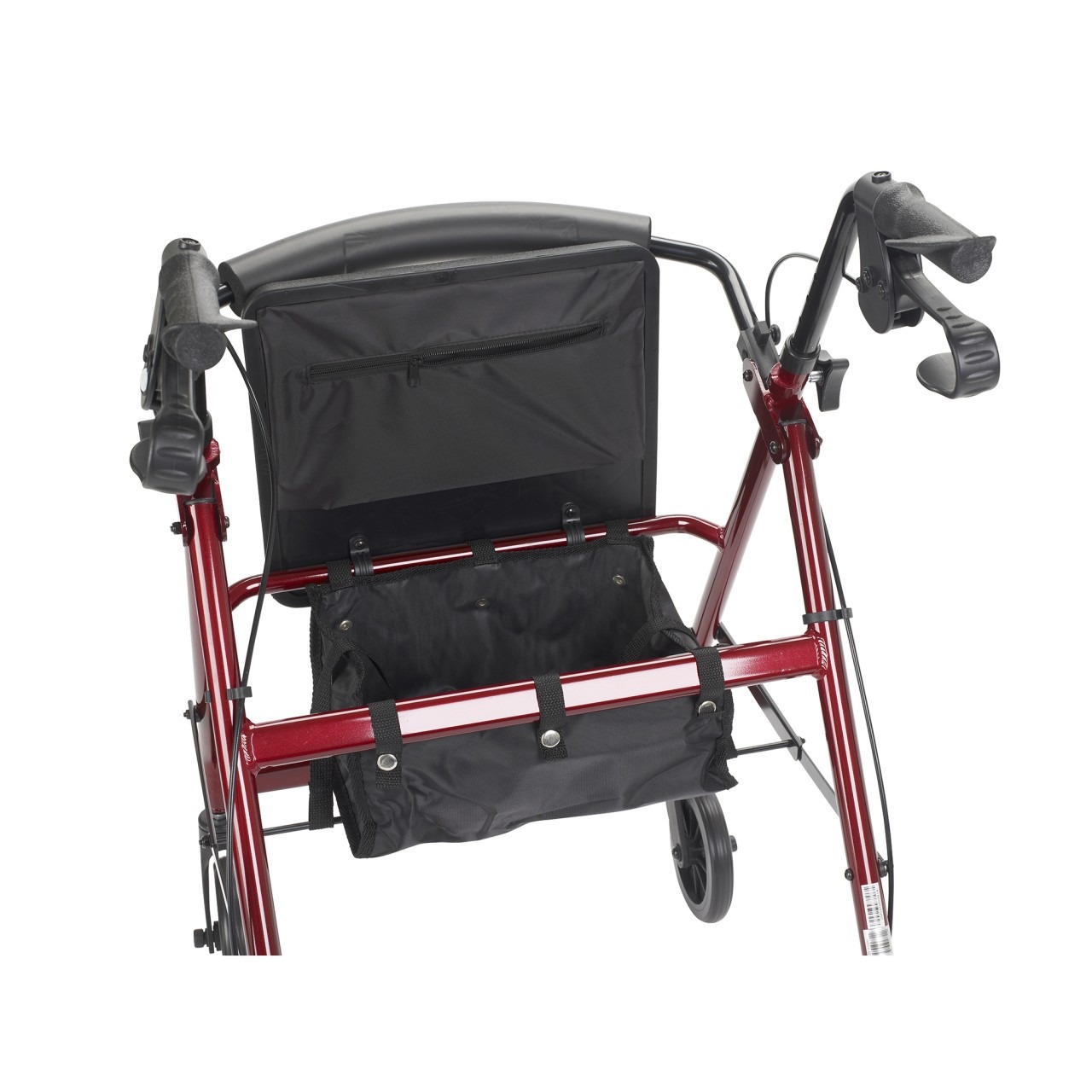 Red Rollator Walker with Fold Up and Removable Back Support and Padded Seat - r726rd - Image 4