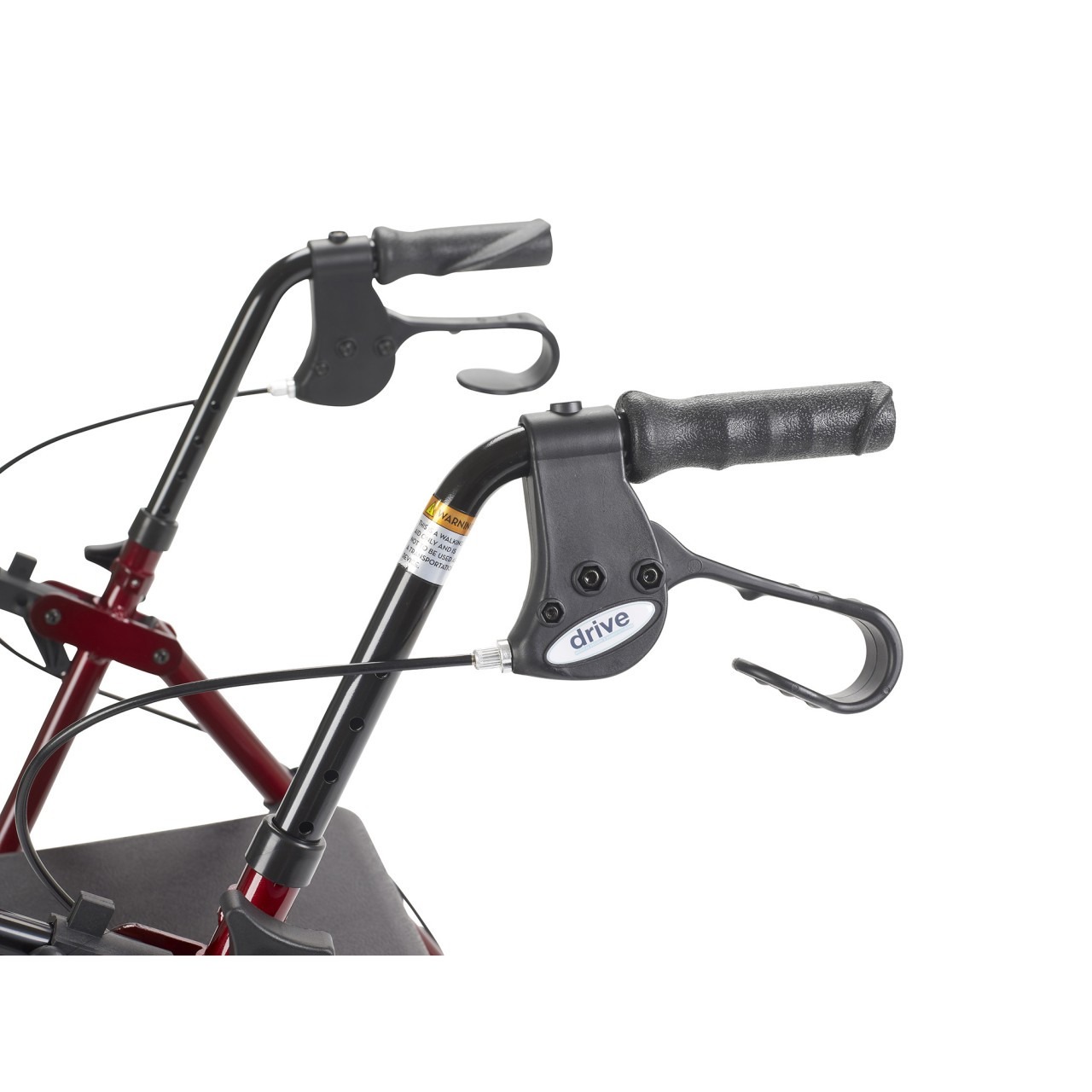 Red Rollator Walker with Fold Up and Removable Back Support and Padded Seat - r726rd - Image 5