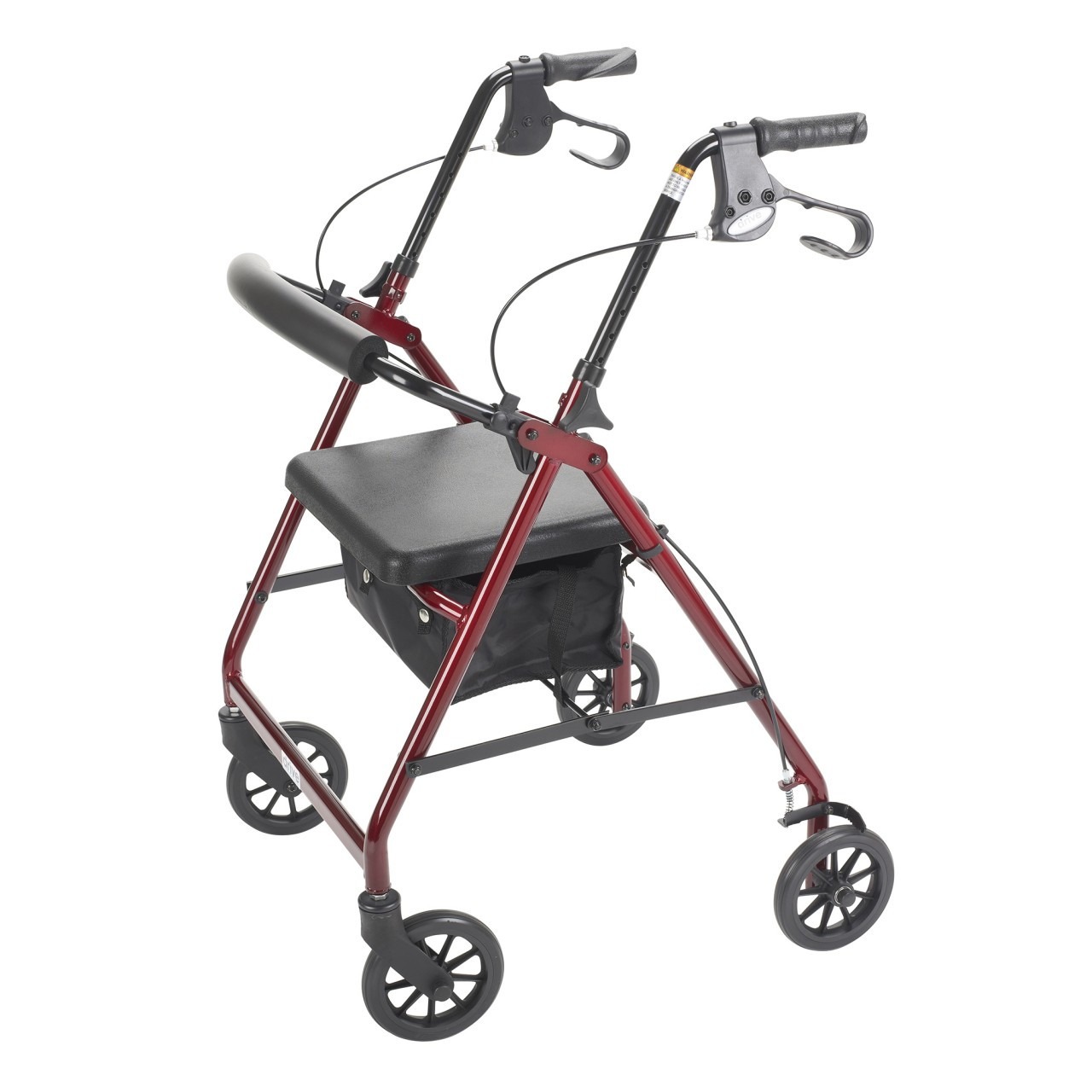 Red Rollator Walker with Fold Up and Removable Back Support and Padded Seat - r726rd - Image 6
