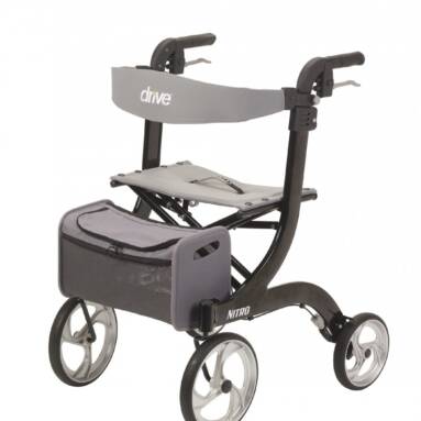 Nitro Euro Style Black Rollator Walker - rtl10266bk