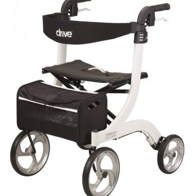 Nitro Euro Style White Rollator Walker - rtl10266wt