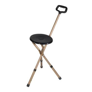 Bronze Adjustable Height Folding Lightweight Cane Seat - rtl10365-adj
