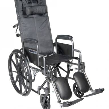 Silver Sport Reclining Wheelchair with Detachable Desk Length Arms and Elevating Leg rest - ssp18rbdda