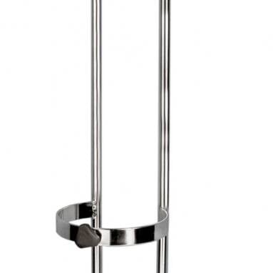 Universal Wheelchair Oxygen "E" Cylinder Holder with IV Pole Attachment - stds804