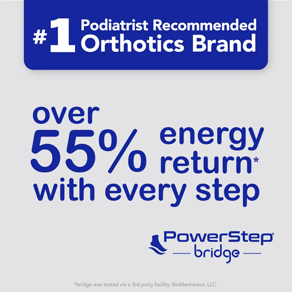 PowerStep Bridge – #1 podiatrist-recommended brand graphic