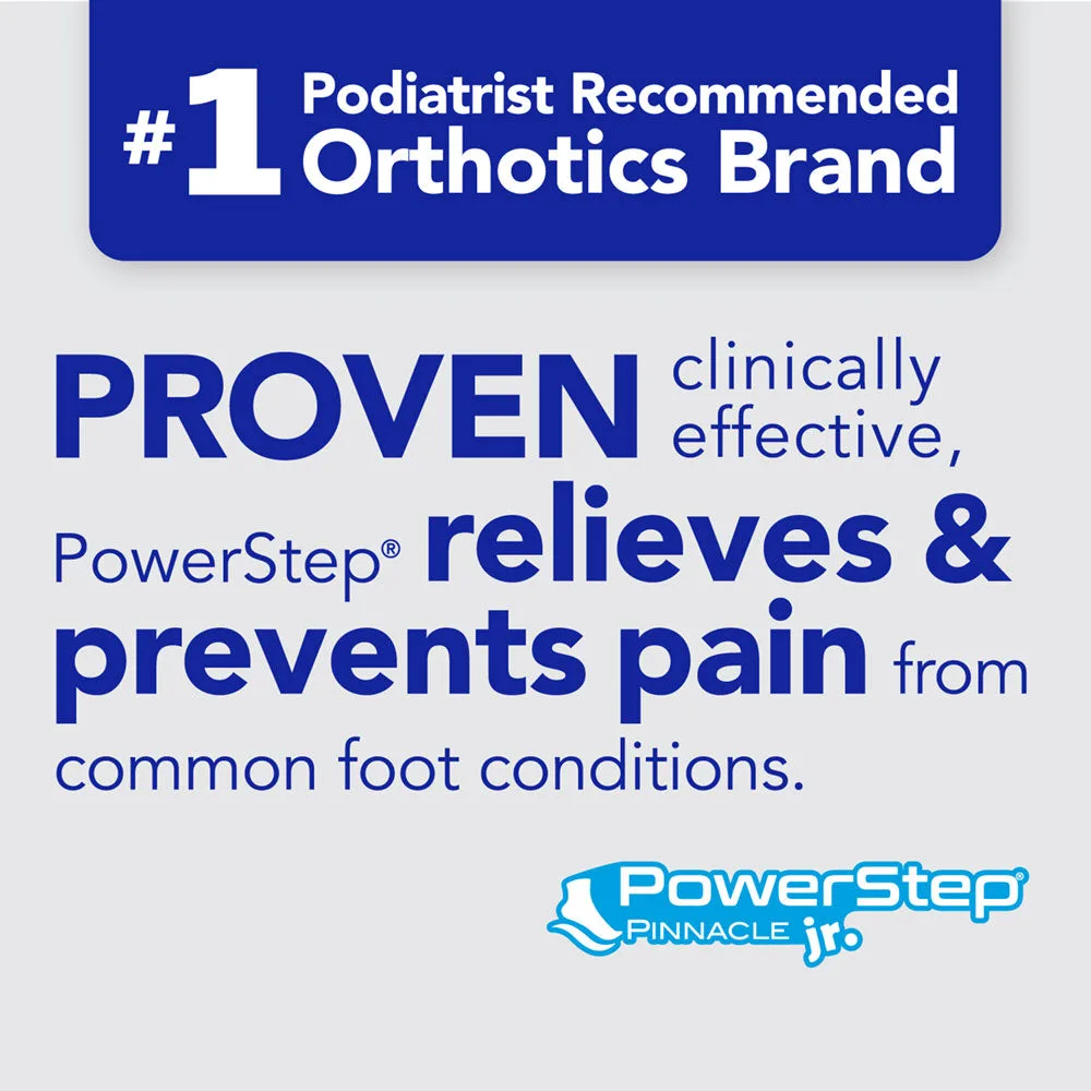 PowerStep Pinnacle Junior 3/4 – #1 podiatrist-recommended brand graphic