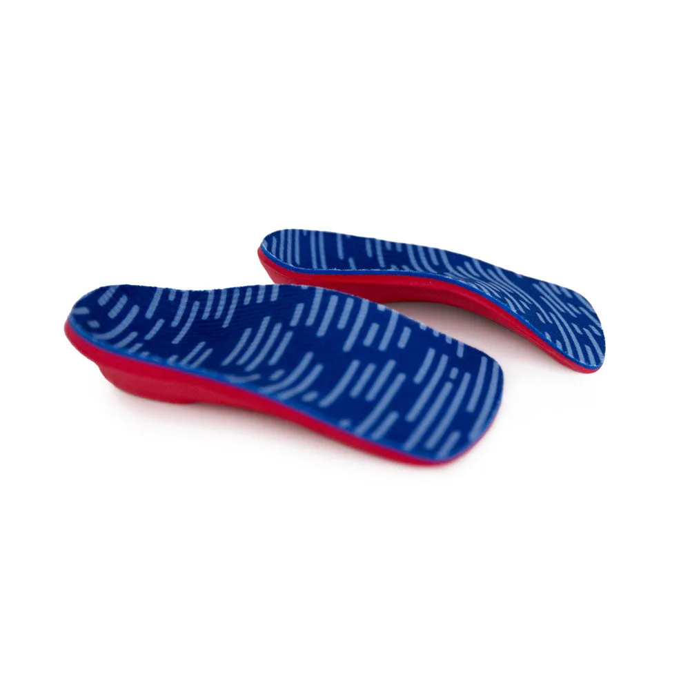 PowerStep Pinnacle Junior 3/4 insoles – heel-to-toe view showing the heel cradle