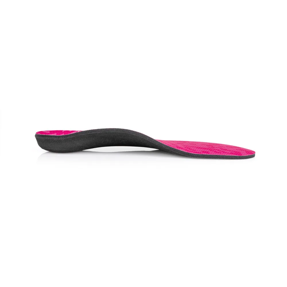PowerStep Pinnacle Pink insole โ side profile showing arch height
