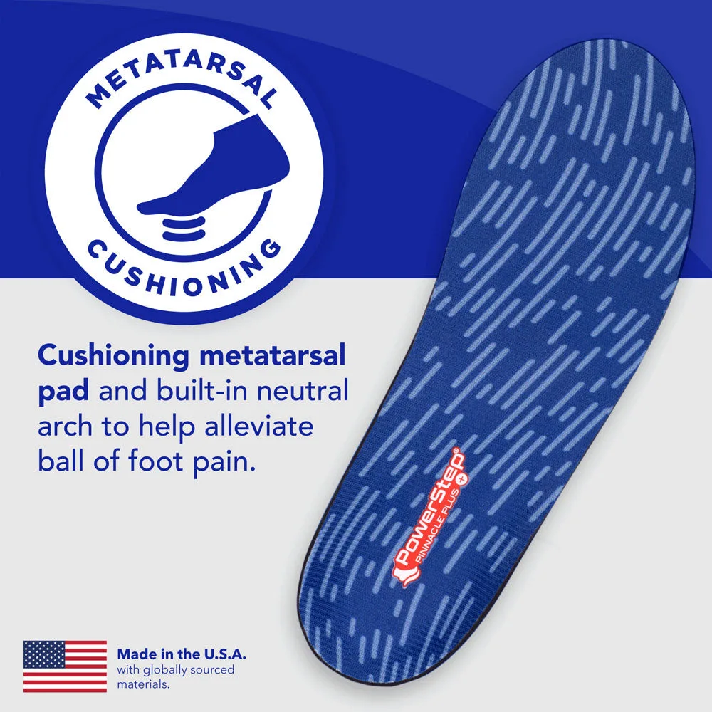 PowerStep Pinnacle Plus Met insoles – main feature callout