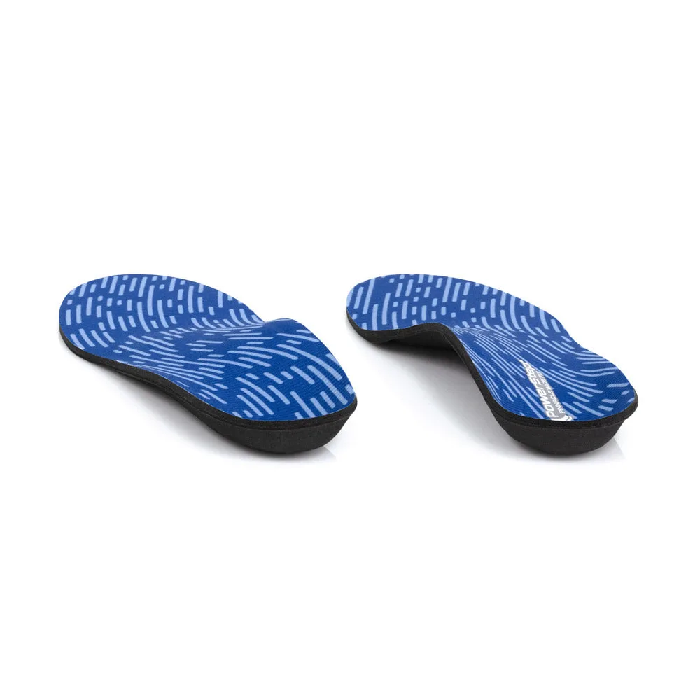 PowerStep Pinnacle Wide Fit insoles – heel-to-toe view showing the heel cradle