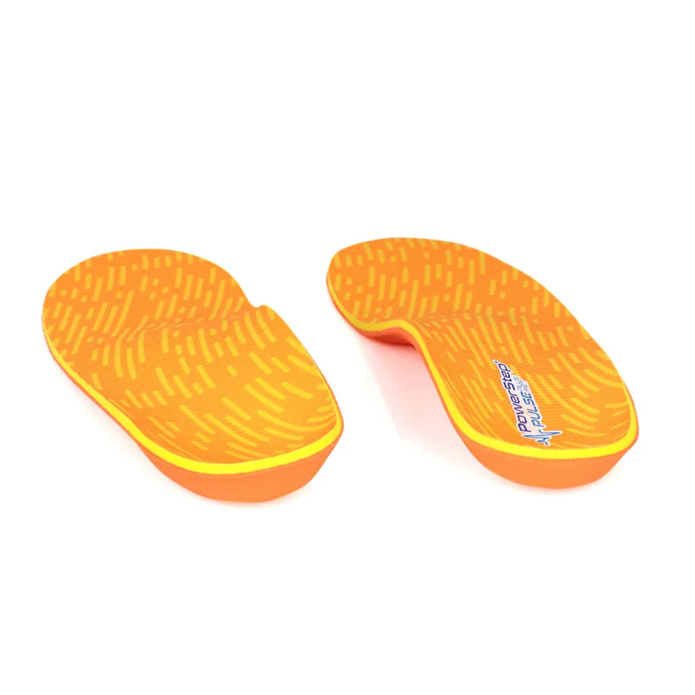 PowerStep PULSE Plus Met insoles – heel-to-toe view showing the heel cradle