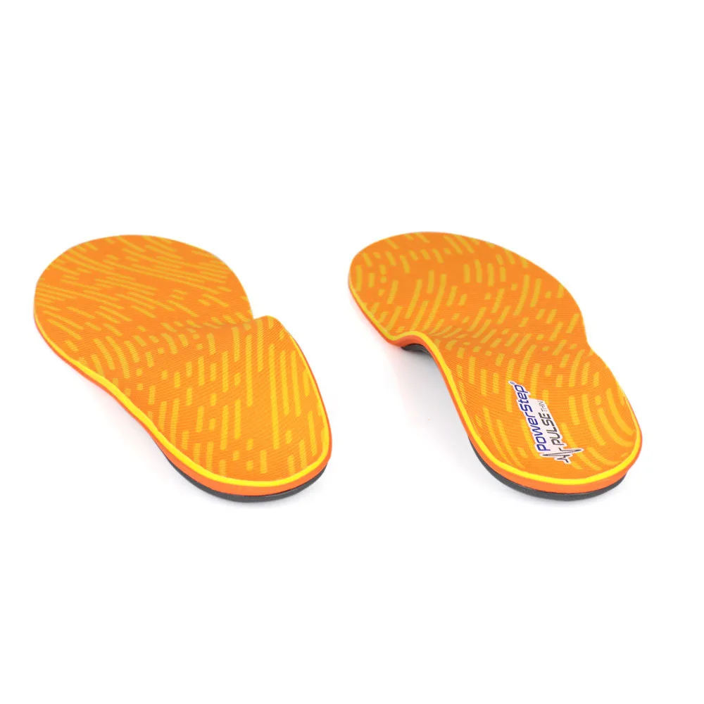 PowerStep PULSE Thin insoles – heel-to-toe view showing the heel cradle